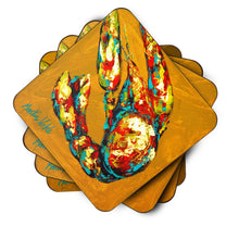 Load image into Gallery viewer, Crawfish Crawfish &amp; Hot Coasters - Set of 4 Lightweight Foam, Absorbent Drink Coasters