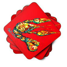 Load image into Gallery viewer, Crawfish Knuckles Coasters - Set of 4 Lightweight Foam, Absorbent Drink Coasters