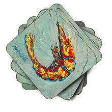 Load image into Gallery viewer, Shrimp Ripples Coasters - Set of 4 Lightweight Foam, Absorbent Drink Coasters