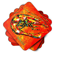 Load image into Gallery viewer, Shrimp Rusty Nail Coasters - Set of 4 Lightweight Foam, Absorbent Drink Coasters