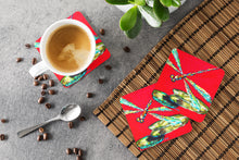 Load image into Gallery viewer, Insect - Dragonfly Shoo-Fly Coasters - Set of 4 Lightweight Foam, Absorbent Drink Coasters
