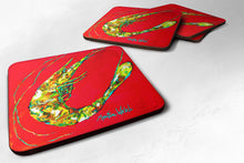 Load image into Gallery viewer, Shrimp Squiggles Coasters - Set of 4 Lightweight Foam, Absorbent Drink Coasters