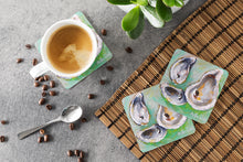 Load image into Gallery viewer, Oyster The Eye of The Oyster Coasters - Set of 4 Lightweight Foam, Absorbent Drink Coasters