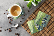 Load image into Gallery viewer, Ballet Topal Green Coasters - Set of 4 Lightweight Foam, Absorbent Drink Coasters