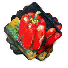 Load image into Gallery viewer, Vegetables - Bell Pepper Two Bells Coasters - Set of 4 Lightweight Foam, Absorbent Drink Coasters