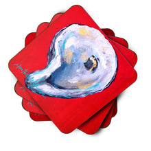 Load image into Gallery viewer, Oyster Wiggle My Shell Coasters - Set of 4 Lightweight Foam, Absorbent Drink Coasters