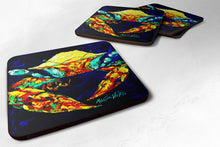 Load image into Gallery viewer, Crab Winkie Coasters - Set of 4 Lightweight Foam, Absorbent Drink Coasters