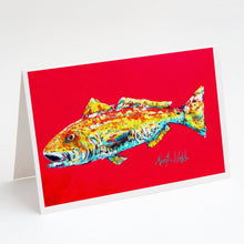 Load image into Gallery viewer, Fish - Red Fish Alphonzo Greeting Cards - Blank Note Cards – 8-Pack of Artist-Designed Cards with Envelopes