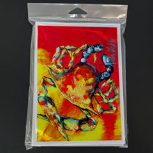 Load image into Gallery viewer, Crab Hot Dang Greeting Cards - Blank Note Cards – 8-Pack of Artist-Designed Cards with Envelopes