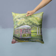 Load image into Gallery viewer, Streetcar Next Stop Audubon Park Canvas Throw Pillow - 14x14 Decorative Pillow – Art for Your Home &amp; Patio MW1091PW1414