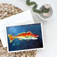 Load image into Gallery viewer, Fish - Red Fish Red for Jarett Greeting Cards - Blank Note Cards – 8-Pack of Artist-Designed Cards with Envelopes