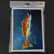 Load image into Gallery viewer, Fish - Red Fish Red for Jarett Greeting Cards - Blank Note Cards – 8-Pack of Artist-Designed Cards with Envelopes