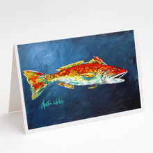 Load image into Gallery viewer, Fish - Red Fish Red for Jarett Greeting Cards - Blank Note Cards – 8-Pack of Artist-Designed Cards with Envelopes