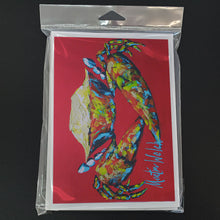 Load image into Gallery viewer, Crab Seafood One Greeting Cards - Blank Note Cards – 8-Pack of Artist-Designed Cards with Envelopes