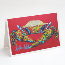 Load image into Gallery viewer, Crab Seafood One Greeting Cards - Blank Note Cards – 8-Pack of Artist-Designed Cards with Envelopes