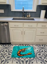 Load image into Gallery viewer, Shrimp Teal Shrimp Machine Washable Memory Foam Mat MW1100RUG