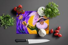 Load image into Gallery viewer, Mardi Gras Hey Mister Glass Cutting Boards – Durable, Decorative Kitchen Art Large