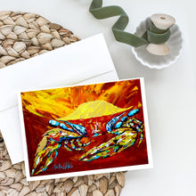 Load image into Gallery viewer, Crab Buster Brown Greeting Cards - Blank Note Cards – 8-Pack of Artist-Designed Cards with Envelopes