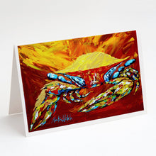 Load image into Gallery viewer, Crab Buster Brown Greeting Cards - Blank Note Cards – 8-Pack of Artist-Designed Cards with Envelopes