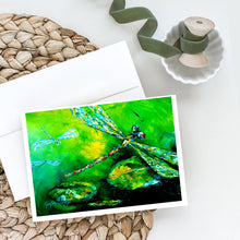 Load image into Gallery viewer, Dragonfly Summer Flies Greeting Cards - Blank Note Cards – 8-Pack of Artist-Designed Cards with Envelopes