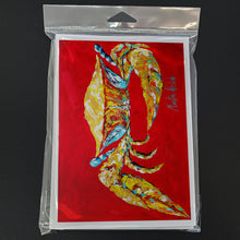 Load image into Gallery viewer, Crab Blue on Red, Sr Greeting Cards - Blank Note Cards – 8-Pack of Artist-Designed Cards with Envelopes