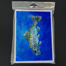 Load image into Gallery viewer, Fish Headed Downstream Greeting Cards - Blank Note Cards – 8-Pack of Artist-Designed Cards with Envelopes