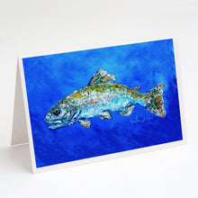 Load image into Gallery viewer, Fish Headed Downstream Greeting Cards - Blank Note Cards – 8-Pack of Artist-Designed Cards with Envelopes