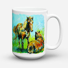 Load image into Gallery viewer, Horse Grazin Dishwasher Safe Microwavable Ceramic Coffee Mug 15 ounce MW1126CM15