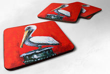 Load image into Gallery viewer, Bird - Pelican Red Dawn Coasters - Set of 4 Lightweight Foam, Absorbent Drink Coasters
