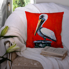 Load image into Gallery viewer, Bird - Pelican Red Dawn Canvas Throw Pillow - 14x14 Decorative Pillow – Art for Your Home &amp; Patio MW1133PW1414