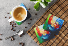 Load image into Gallery viewer, Bird - Rooster Chief Big Feathers Coasters - Set of 4 Lightweight Foam, Absorbent Drink Coasters