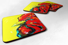 Load image into Gallery viewer, Bird - Rooster Big Head Coasters - Set of 4 Lightweight Foam, Absorbent Drink Coasters