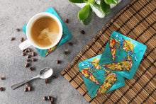 Load image into Gallery viewer, Crab Beam of Light Coasters - Set of 4 Lightweight Foam, Absorbent Drink Coasters