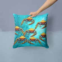 Load image into Gallery viewer, Crab Lotta Crabs Canvas Throw Pillow - 14x14 Decorative Pillow – Art for Your Home &amp; Patio MW1140PW1414