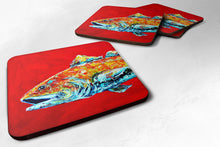 Load image into Gallery viewer, Fish - Red Fish Alphonzo Head Coasters - Set of 4 Lightweight Foam, Absorbent Drink Coasters