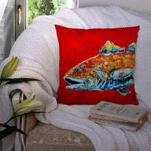 Load image into Gallery viewer, Red Fish Alphonzo Head Canvas Throw Pillow - 14x14 Decorative Pillow – Art for Your Home &amp; Patio MW1141APW1414