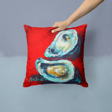 Load image into Gallery viewer, Open up Oyster Canvas Throw Pillow - 14x14 Decorative Pillow – Art for Your Home &amp; Patio MW1149PW1414