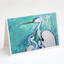Load image into Gallery viewer, Mother's Love White Crane Greeting Cards - Blank Note Cards – 8-Pack of Artist-Designed Cards with Envelopes