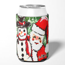 Load image into Gallery viewer, Friends Snowman and Santa Claus Can or Bottle Hugger MW1167CC