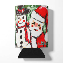 Load image into Gallery viewer, Friends Snowman and Santa Claus Can or Bottle Hugger MW1167CC