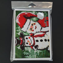 Load image into Gallery viewer, Friends Snowman and Santa Claus Greeting Cards - Blank Note Cards – 8-Pack of Artist-Designed Cards with Envelopes