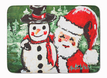 Load image into Gallery viewer, Friends Snowman and Santa Claus Machine Washable Memory Foam Mat MW1167RUG