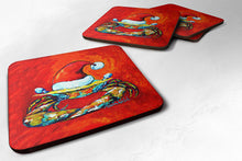 Load image into Gallery viewer, Crab in Santa Hat Santa Claws Foam Coaster MW1169FC