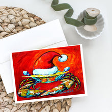 Load image into Gallery viewer, Crab in Santa Hat Santa Claws Greeting Cards - Blank Note Cards – 8-Pack of Artist-Designed Cards with Envelopes