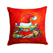 Load image into Gallery viewer, Crab in Santa Hat Santa Claws Canvas Throw Pillow - 14x14 Decorative Pillow – Art for Your Home &amp; Patio MW1169PW1414
