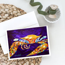Load image into Gallery viewer, The Right Stuff Crab in Purple Greeting Cards - Blank Note Cards – 8-Pack of Artist-Designed Cards with Envelopes