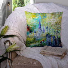 Load image into Gallery viewer, Across the Square St Louis Cathedral Canvas Throw Pillow - 14x14 Decorative Pillow – Art for Your Home &amp; Patio