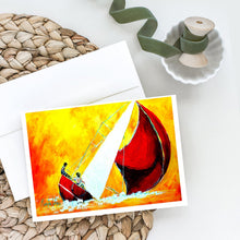 Load image into Gallery viewer, Sailboat Break Away Greeting Cards - Blank Note Cards – 8-Pack of Artist-Designed Cards with Envelopes