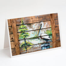 Load image into Gallery viewer, Summer by the Lake White Pelican Greeting Cards - Blank Note Cards – 8-Pack of Artist-Designed Cards with Envelopes