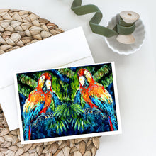 Load image into Gallery viewer, Parrots Yo Yo Mama Greeting Cards - Blank Note Cards – 8-Pack of Artist-Designed Cards with Envelopes